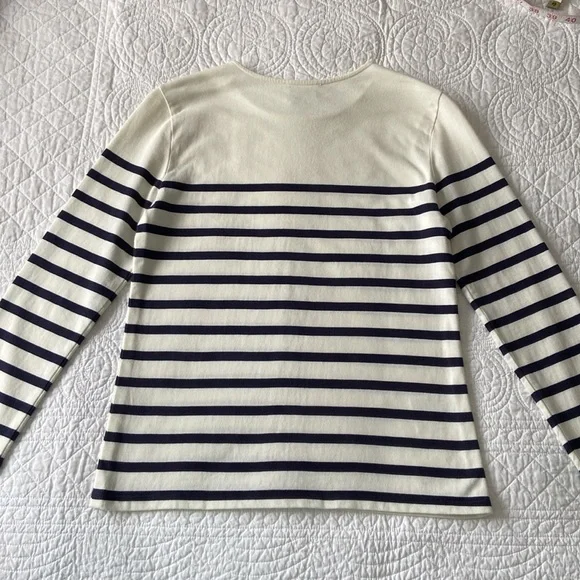 Sezane Loic Mariniere Breton Stripe Shirt White Ecru Blue XS - Picture 7 of 17